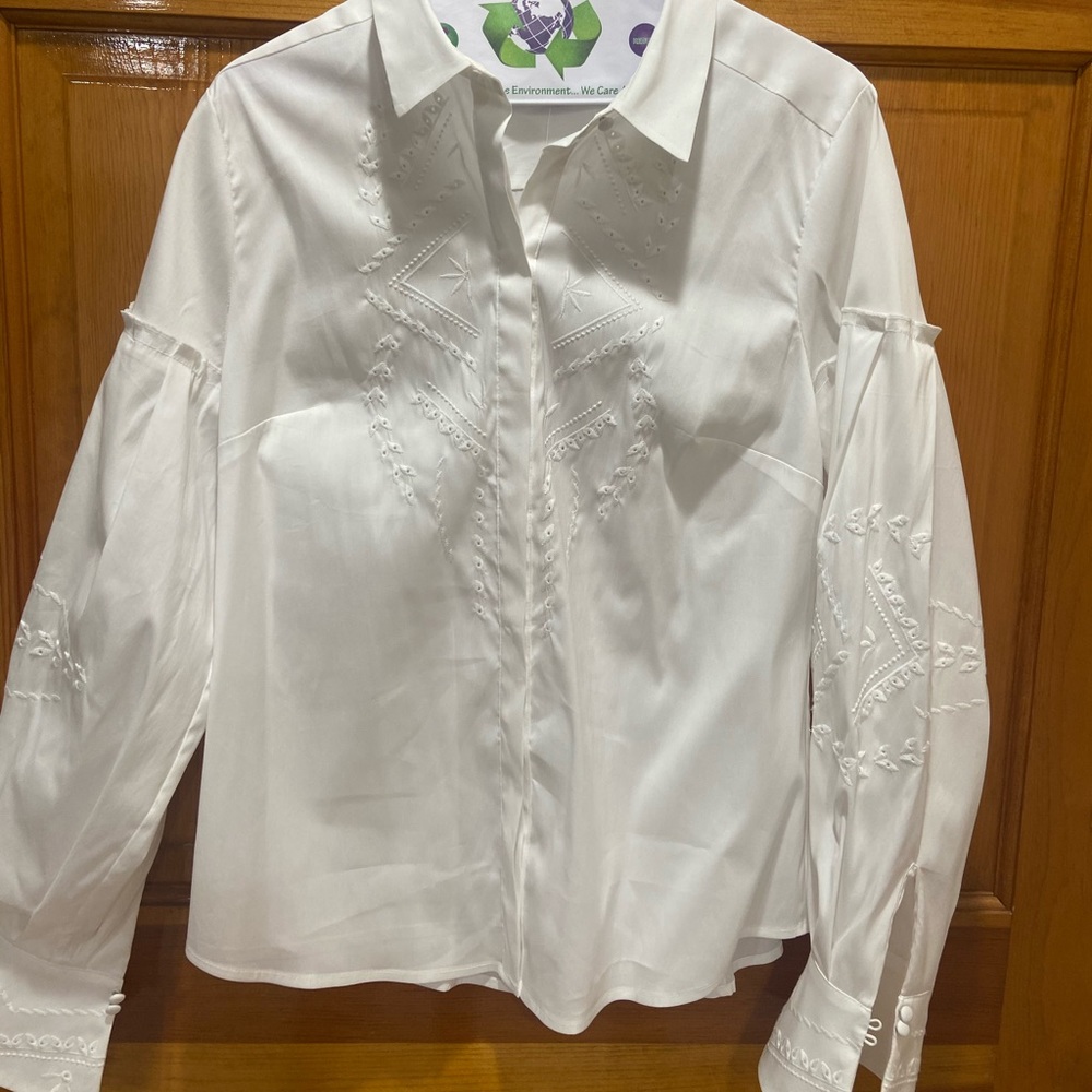 Blouse with eyelet detail